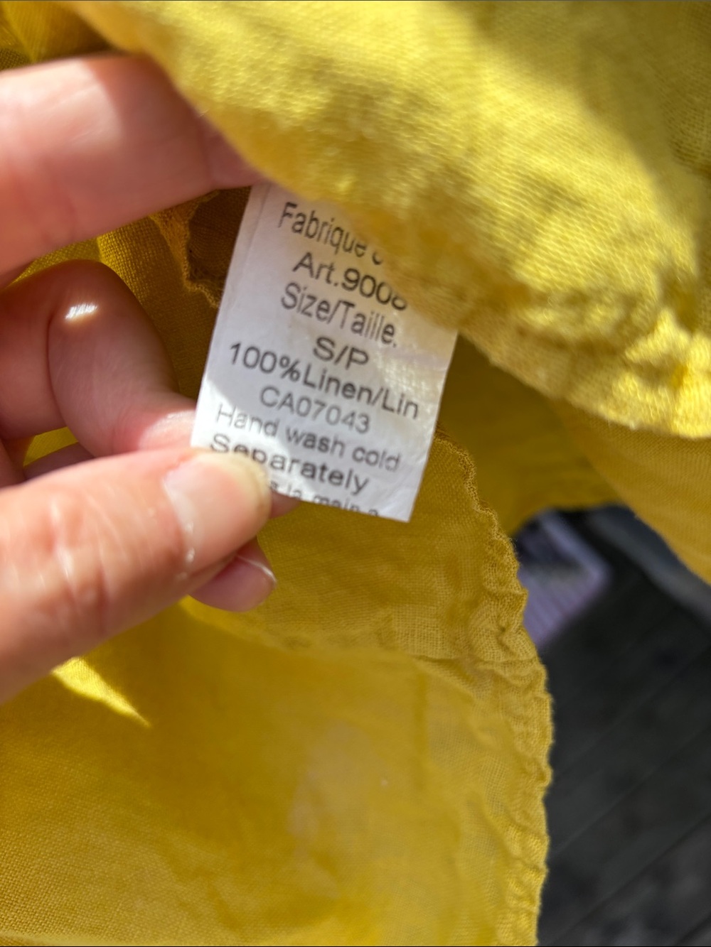 59. Sleeveless Sunny Yellow Linen Mini Dress with Mother of Pearl Button Front - Picture 8 of 17